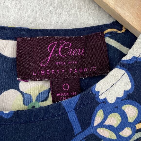 J.CREW LIBERTY PRINT Tank Top Womens 0 Sleeveless Tank Floral Paisley Shell Blue - Picture 5 of 10